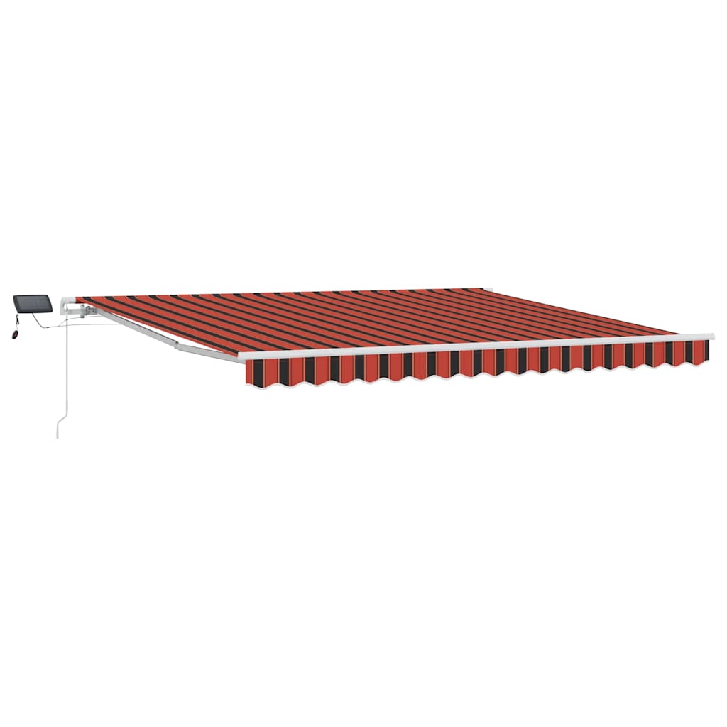 Retractable Awning with Orange and brown 400 x 300 cm Fabric