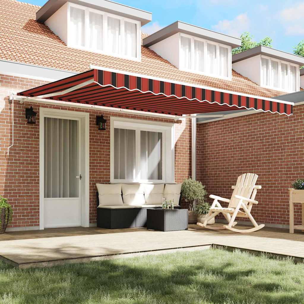 Retractable Awning 400 x 300 cm Orange and brown