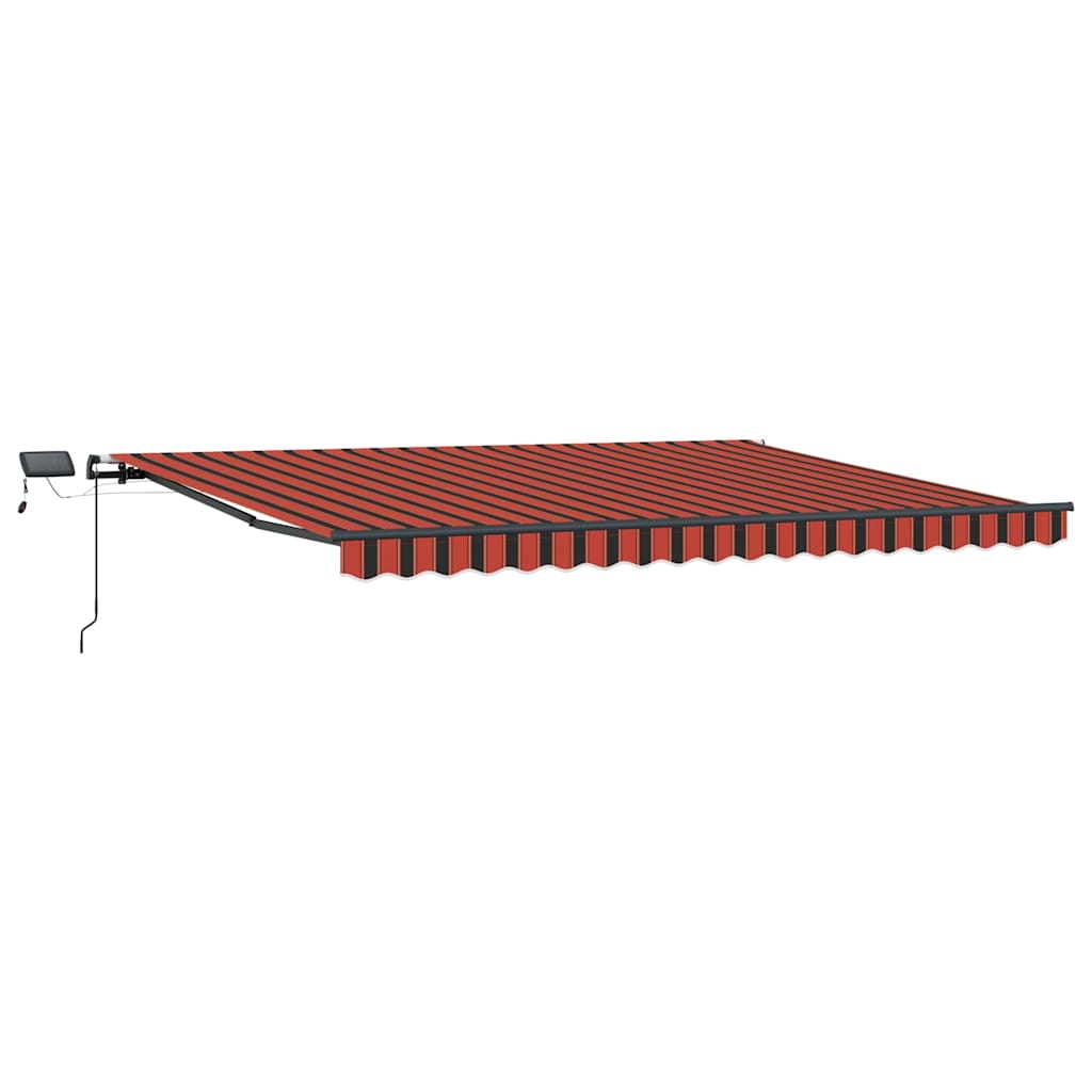 Retractable Awning Manual Orange and brown 400 x 300 cm Fabric