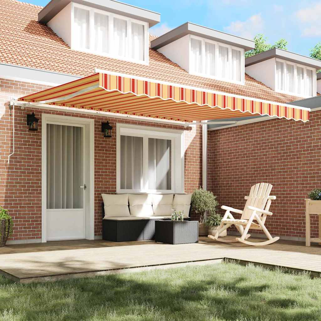 Retractable Awning 400 x 300 cm Yellow and orange
