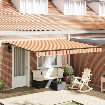 Retractable Awning Manual Yellow and orange 400 x 300 cm Fabric