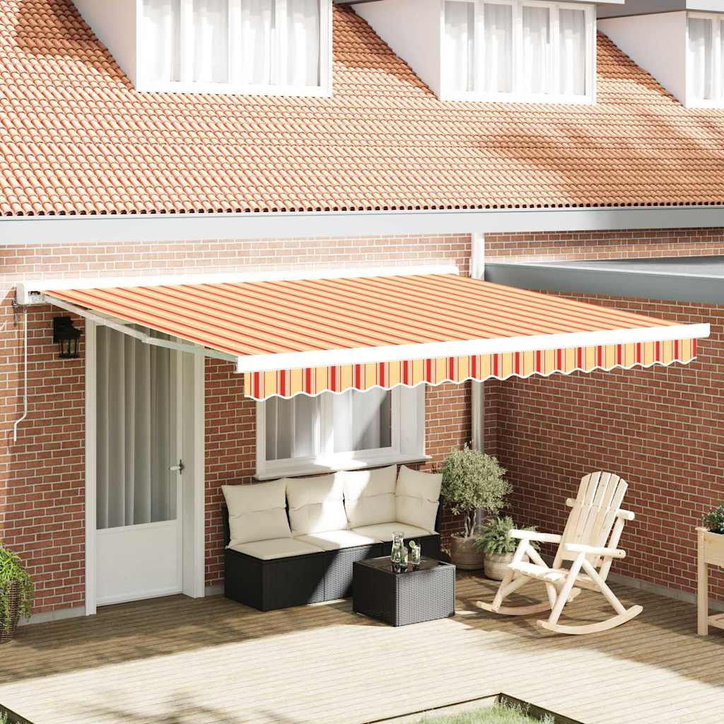 Retractable Awning Yellow and Orange 400 x 300 cm