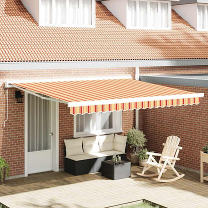 Retractable Awning Yellow and Orange 400 x 300 cm