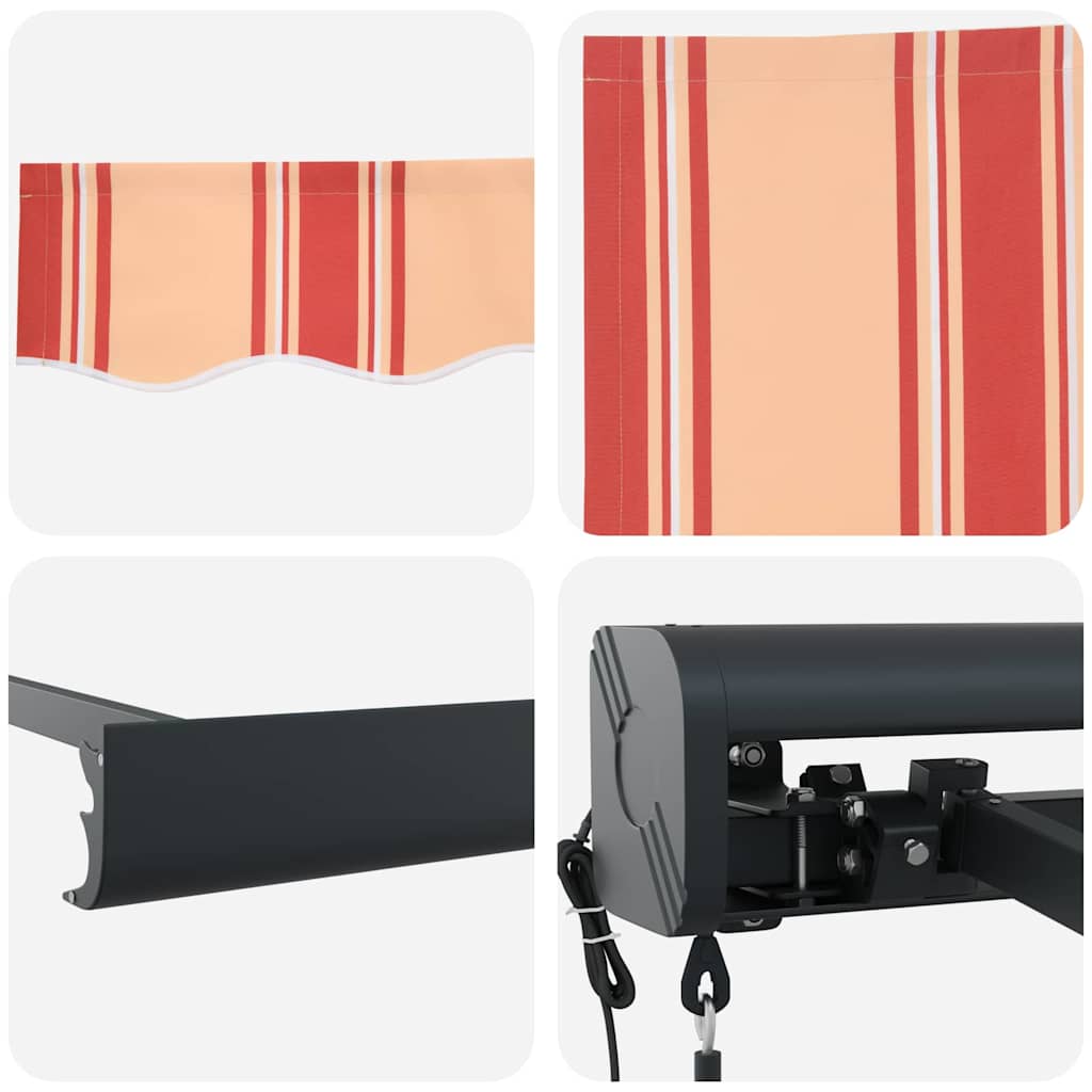 Retractable Awning Yellow and orange 400 x 300 cm Fabric, Metal