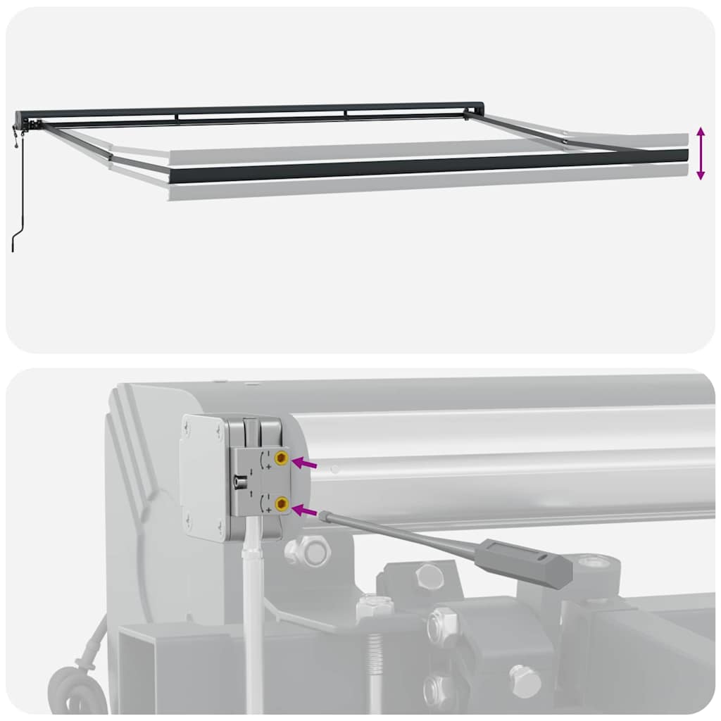Retractable Awning Yellow and orange 400 x 300 cm Fabric, Metal