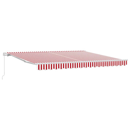 Retractable Awning Red and white 400 x 300 cm Polyester