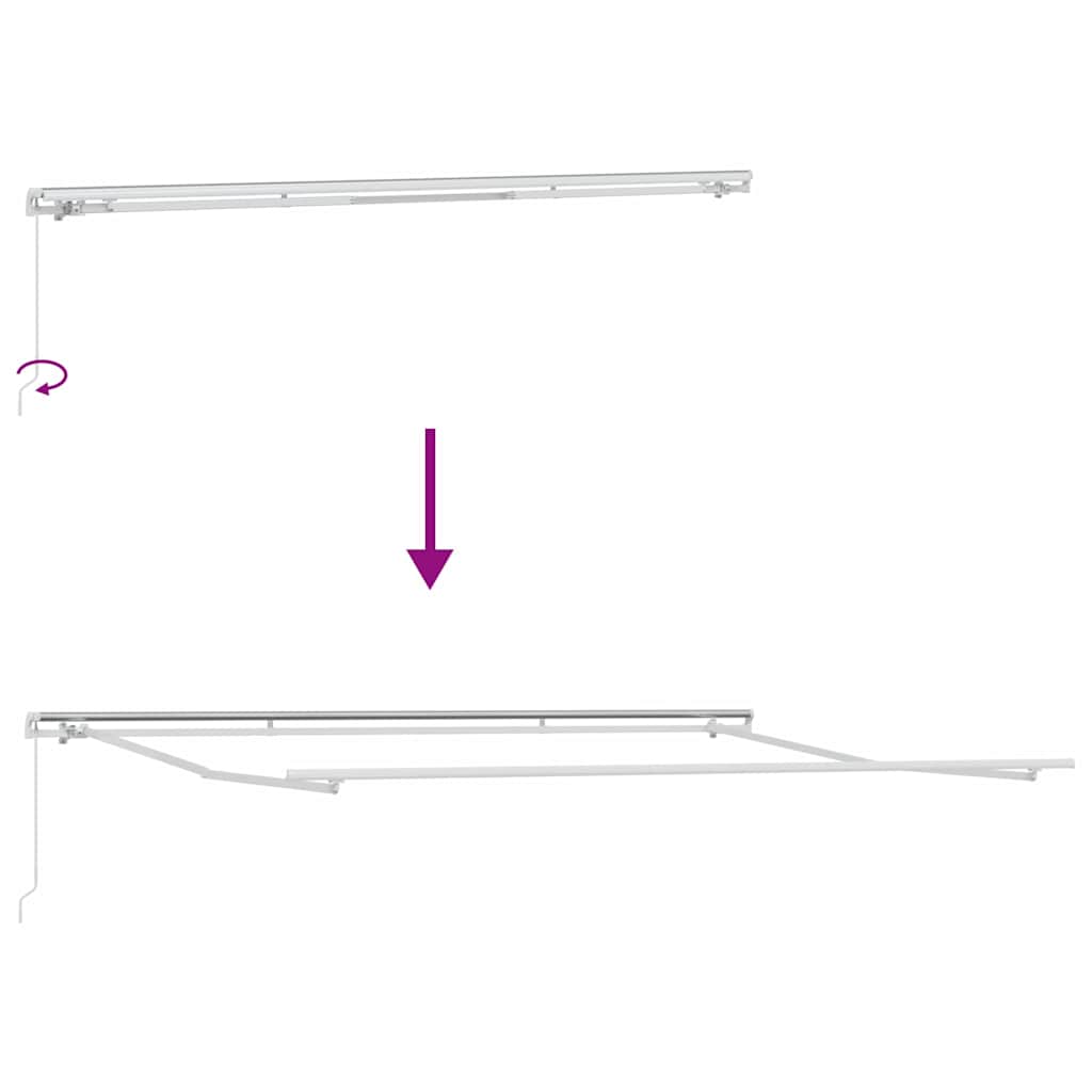 Retractable Awning Red and white 400 x 300 cm Polyester