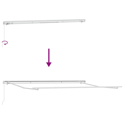 Retractable Awning Red and white 400 x 300 cm Polyester