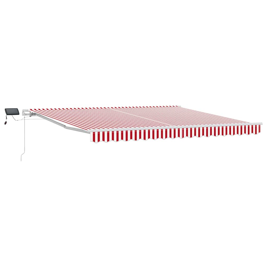 Retractable Awning with Red and white 400 x 300 cm Fabric