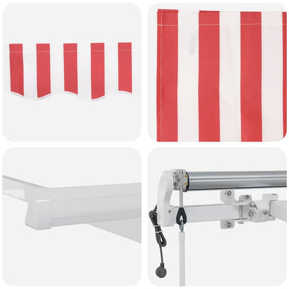 Retractable Awning 400 x 300 cm Red and white