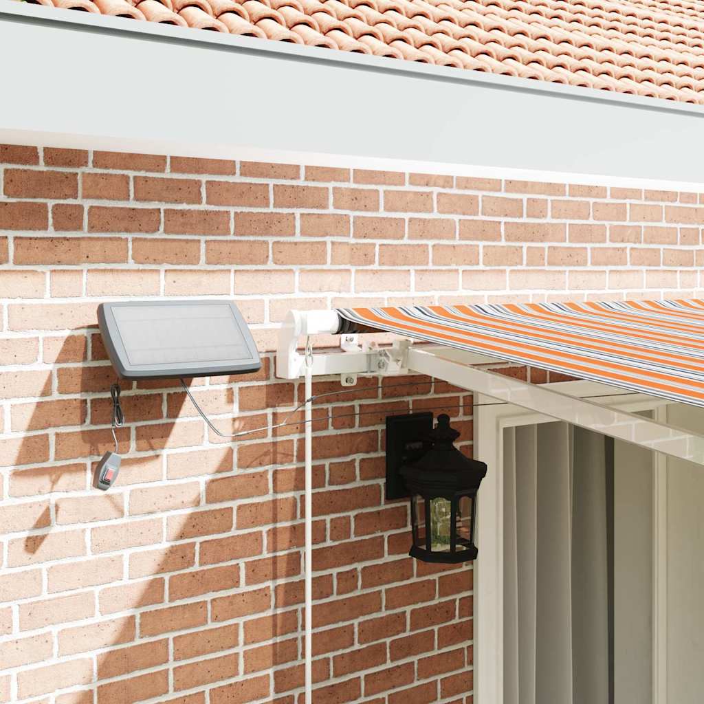 Retractable Awning with Manual Multicolour 400 x 300 cm Fabric