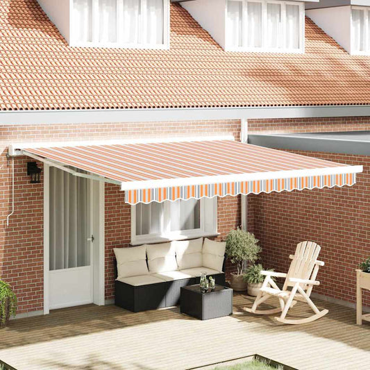 Retractable Awning Multicolour 400 x 300 cm Fabric and Metal