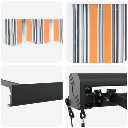 Retractable Awning Multicolour 400 x 300 cm Fabric, Metal