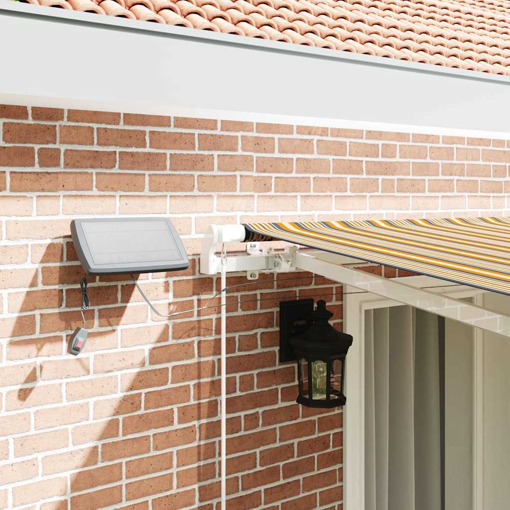 Retractable Awning with Manual Multicolour 400 x 300 cm Fabric