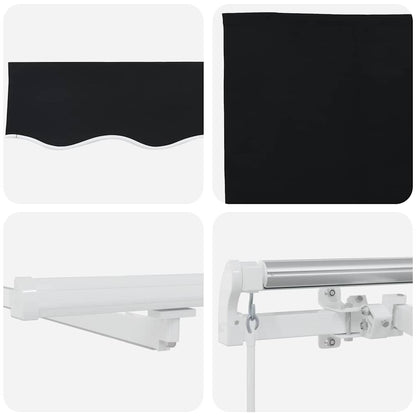 Retractable Awning with Manual Black 400 x 300 cm Fabric