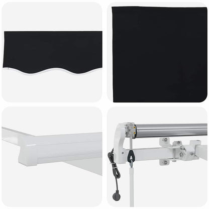 Retractable Awning 400 x 300 cm Black