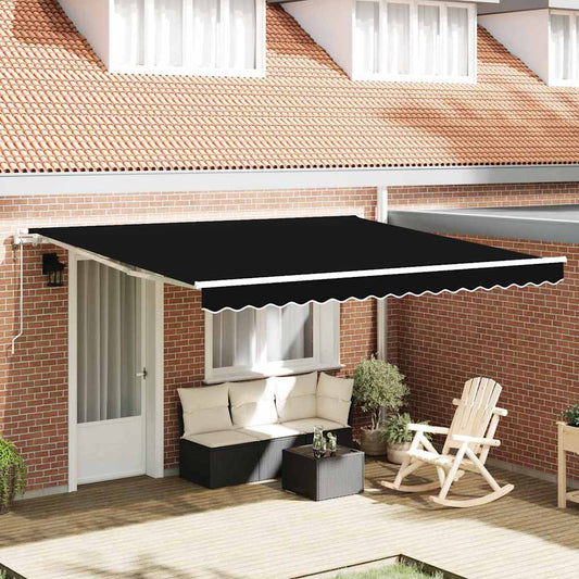 Retractable Awning 400 x 300 cm Black