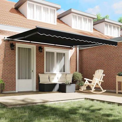 Retractable Awning Manual Black 400 x 300 cm Fabric