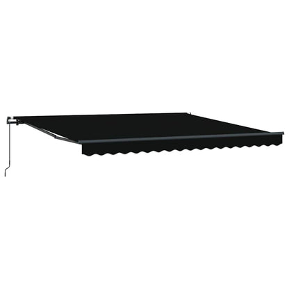 Retractable Awning Manual Black 400 x 300 cm Fabric