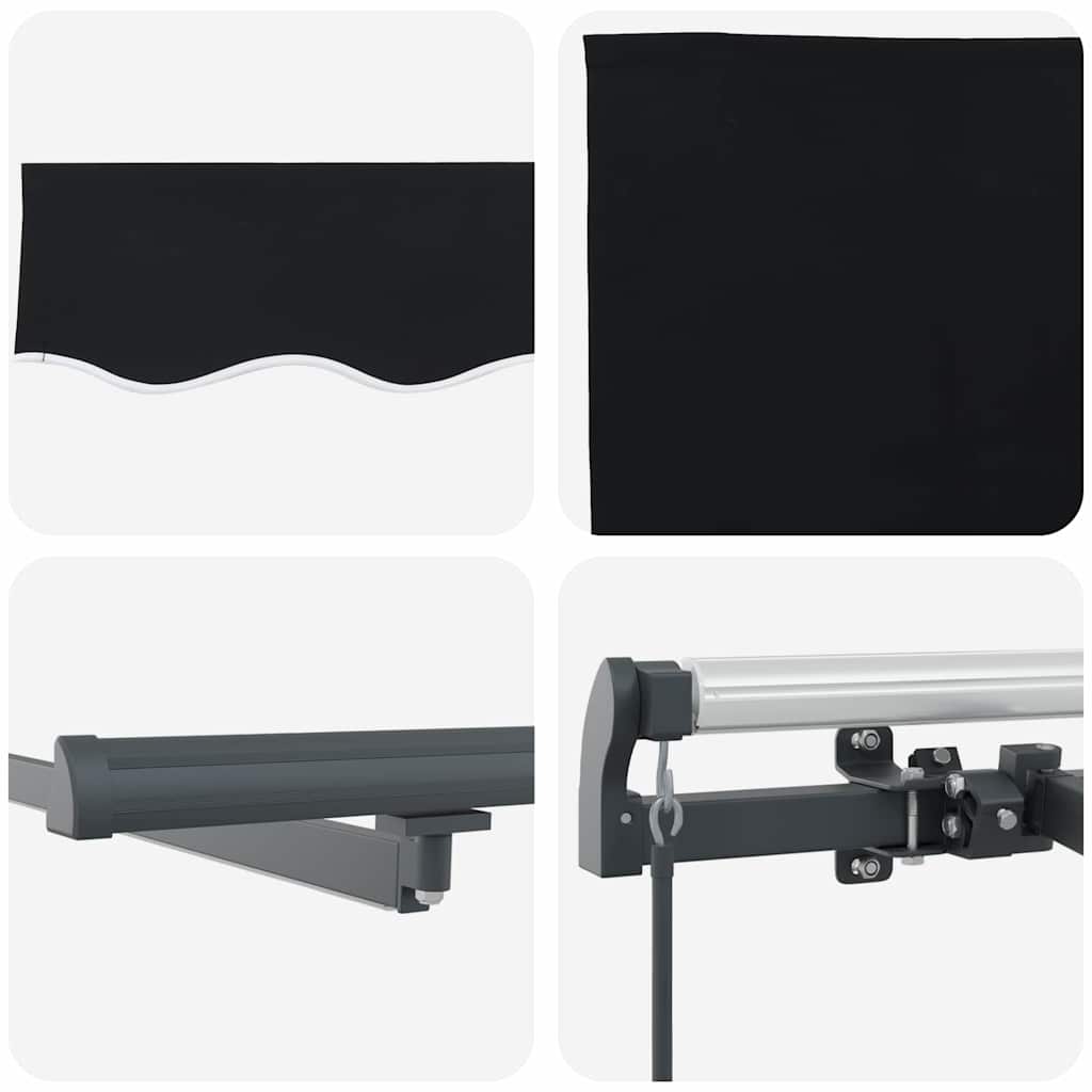 Retractable Awning Manual Black 400 x 300 cm Fabric