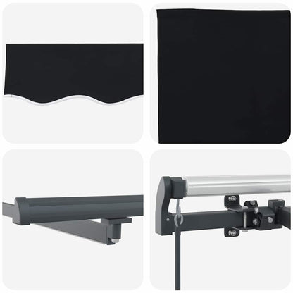 Retractable Awning Manual Black 400 x 300 cm Fabric