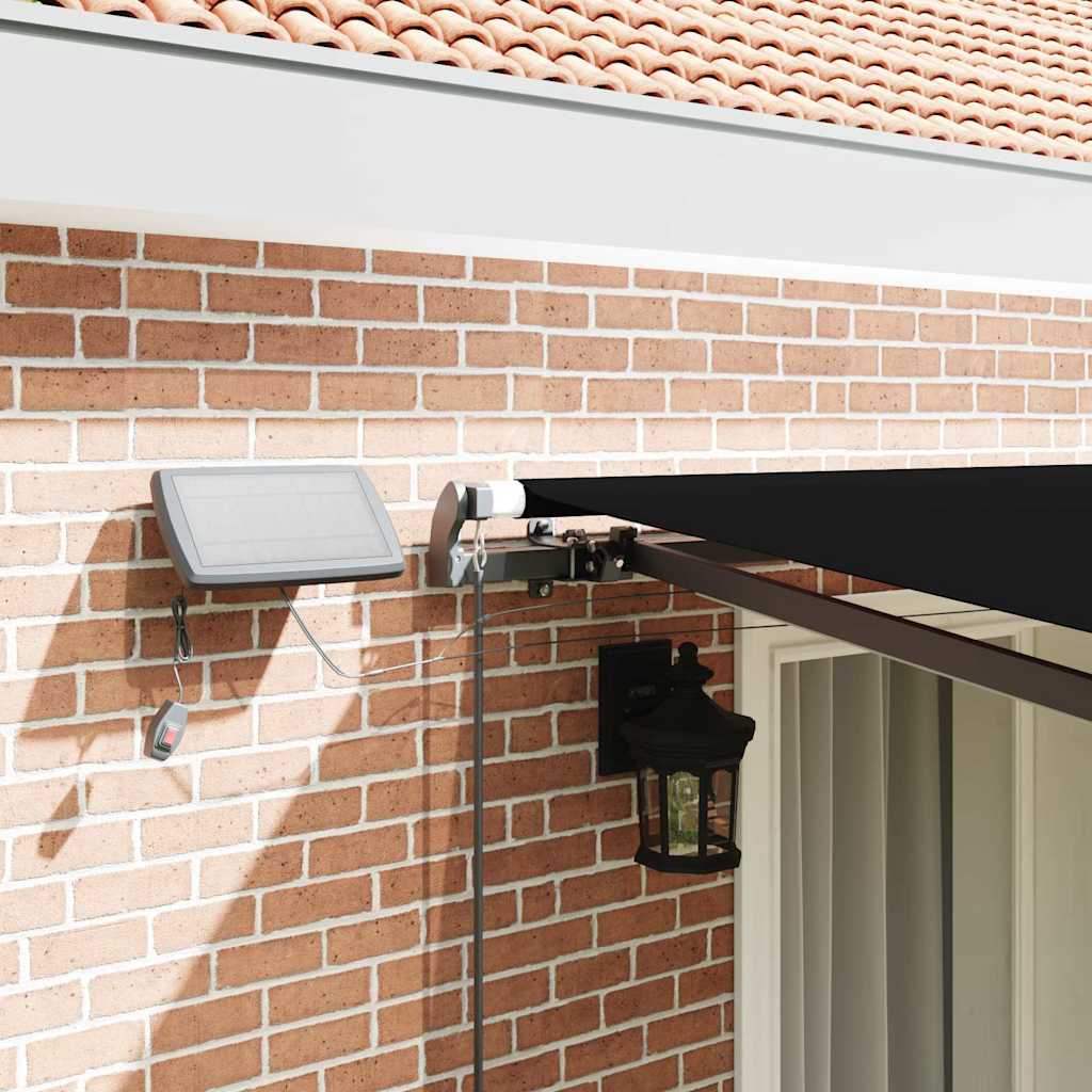 Retractable Awning Manual Black 400 x 300 cm Fabric