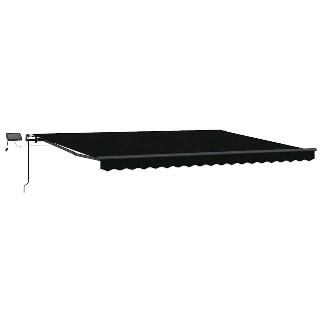 Retractable Awning Manual Black 400 x 300 cm Fabric