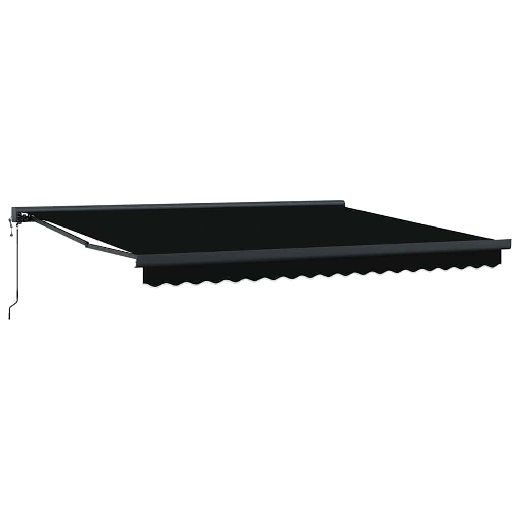 Retractable Awning Manual Black 400 x 300 cm Fabric, Metal