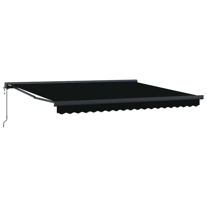 Retractable Awning Manual Black 400 x 300 cm Fabric, Metal