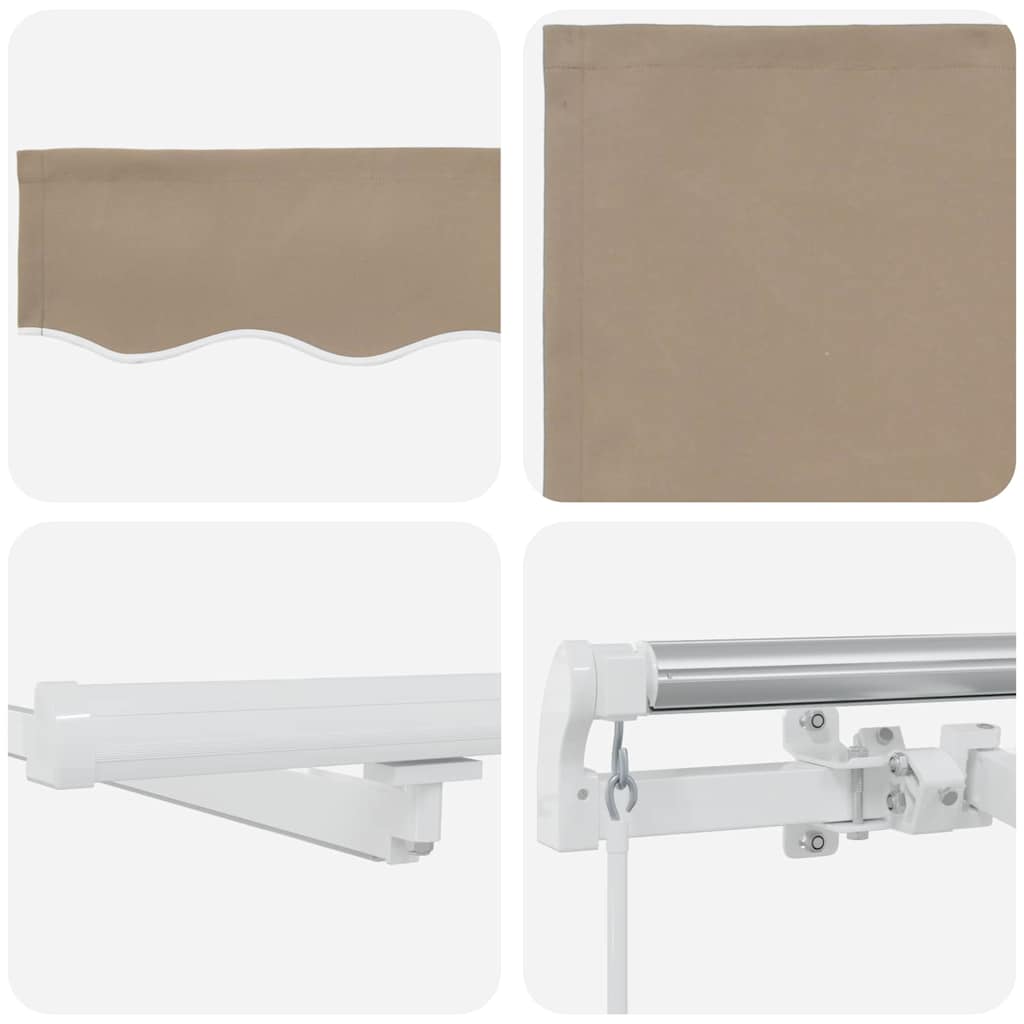 Retractable Awning with Manual Beige 400 x 300 cm Fabric