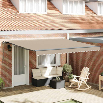 Retractable Awning Manual Beige 400 x 300 cm Fabric