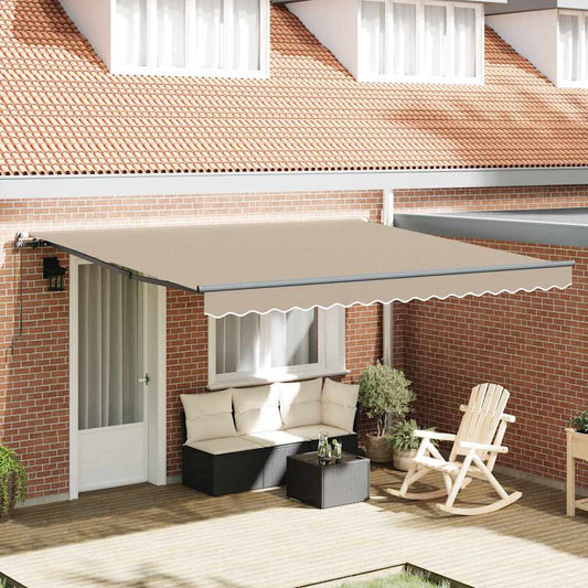 Retractable Awning Manual Beige 400 x 300 cm Fabric
