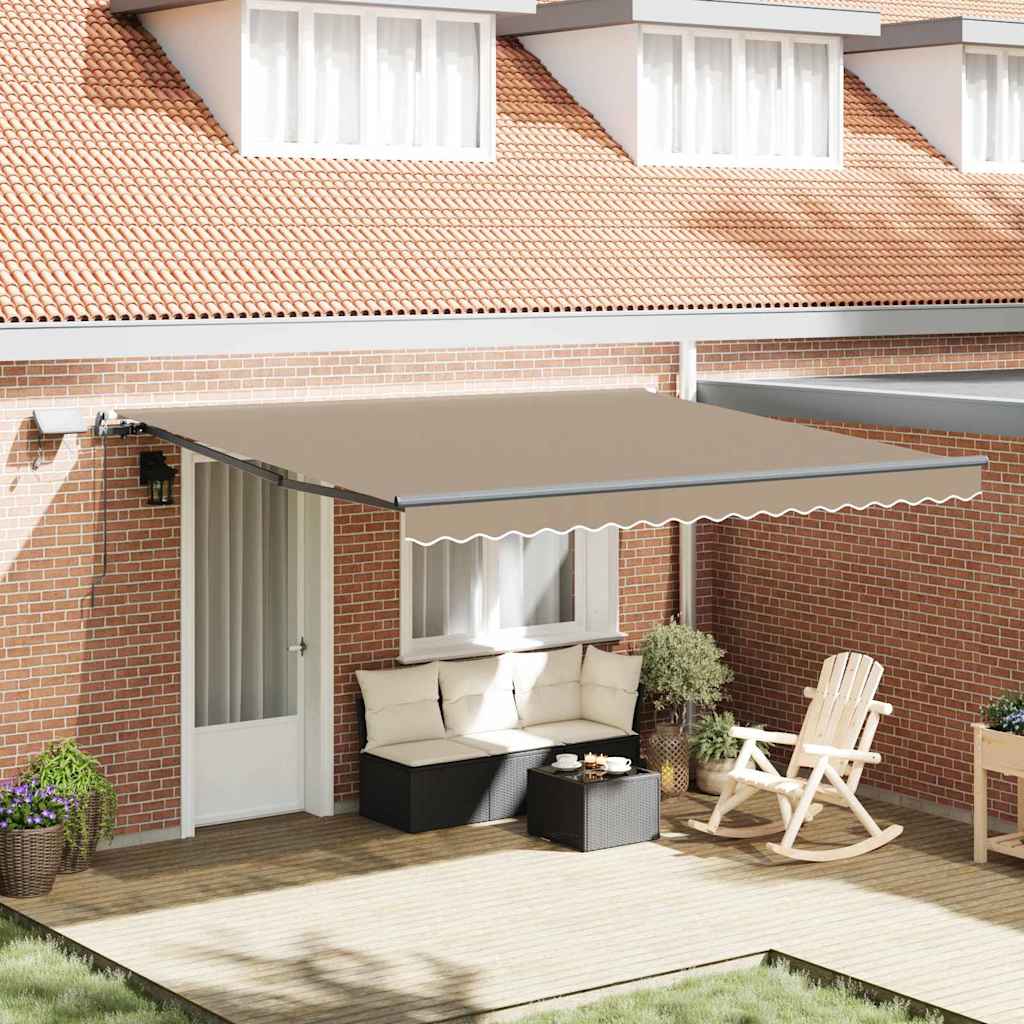 Retractable Awning Manual Beige 400 x 300 cm Fabric