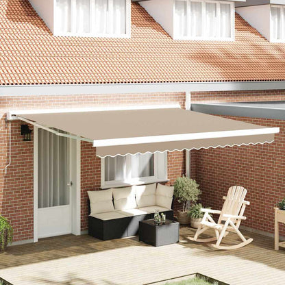 Retractable Awning Beige 400 x 300 cm Fabric and Metal
