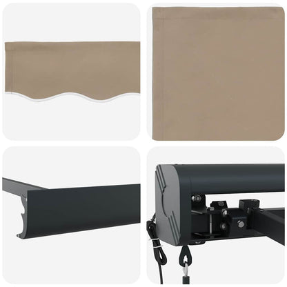 Retractable Awning Manual Beige 400 x 300 cm Fabric, Metal