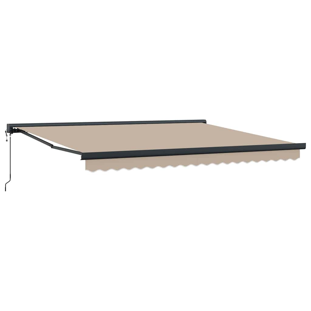 Retractable Awning Manual Beige 400 x 300 cm Fabric, Metal