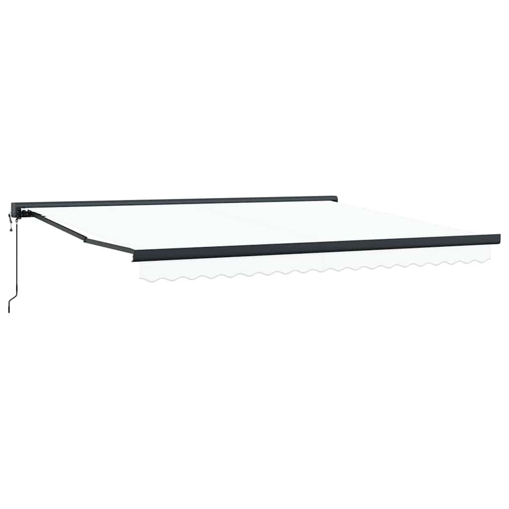 Retractable Awning Manual White 400 x 300 cm Fabric, Metal