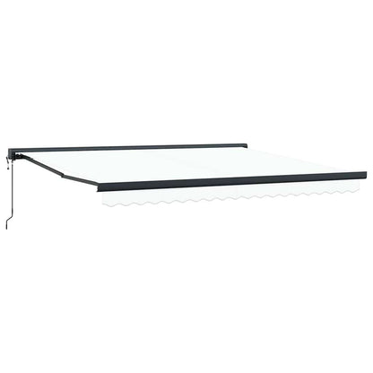 Retractable Awning Manual White 400 x 300 cm Fabric, Metal