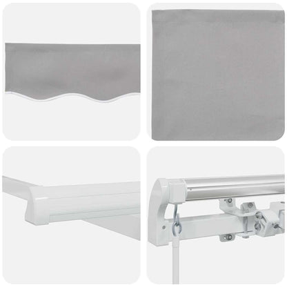 Retractable Awning Light grey 400 x 300 cm Polyester