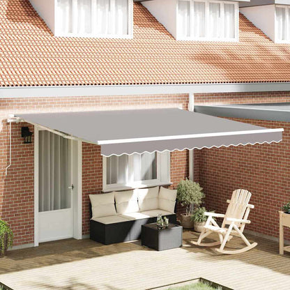 Retractable Awning Light grey 400 x 300 cm Polyester