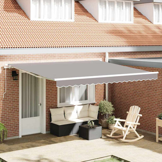 Retractable Awning Light grey 400 x 300 cm Polyester