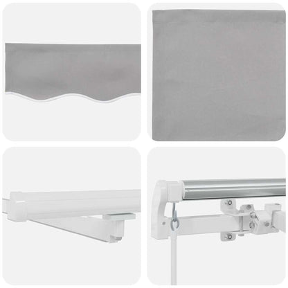 Retractable Awning with Manual Light grey 400 x 300 cm Fabric