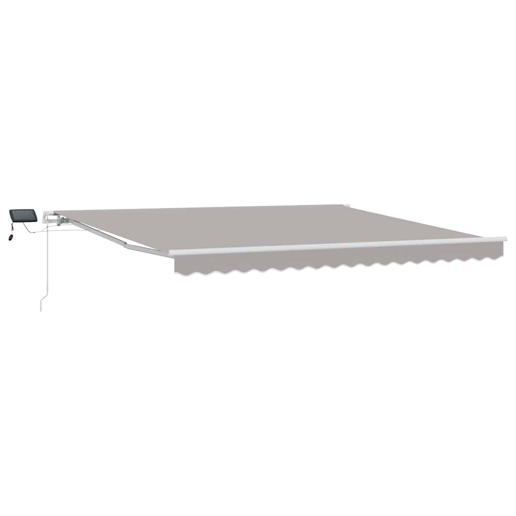 Retractable Awning with Manual Light grey 400 x 300 cm Fabric