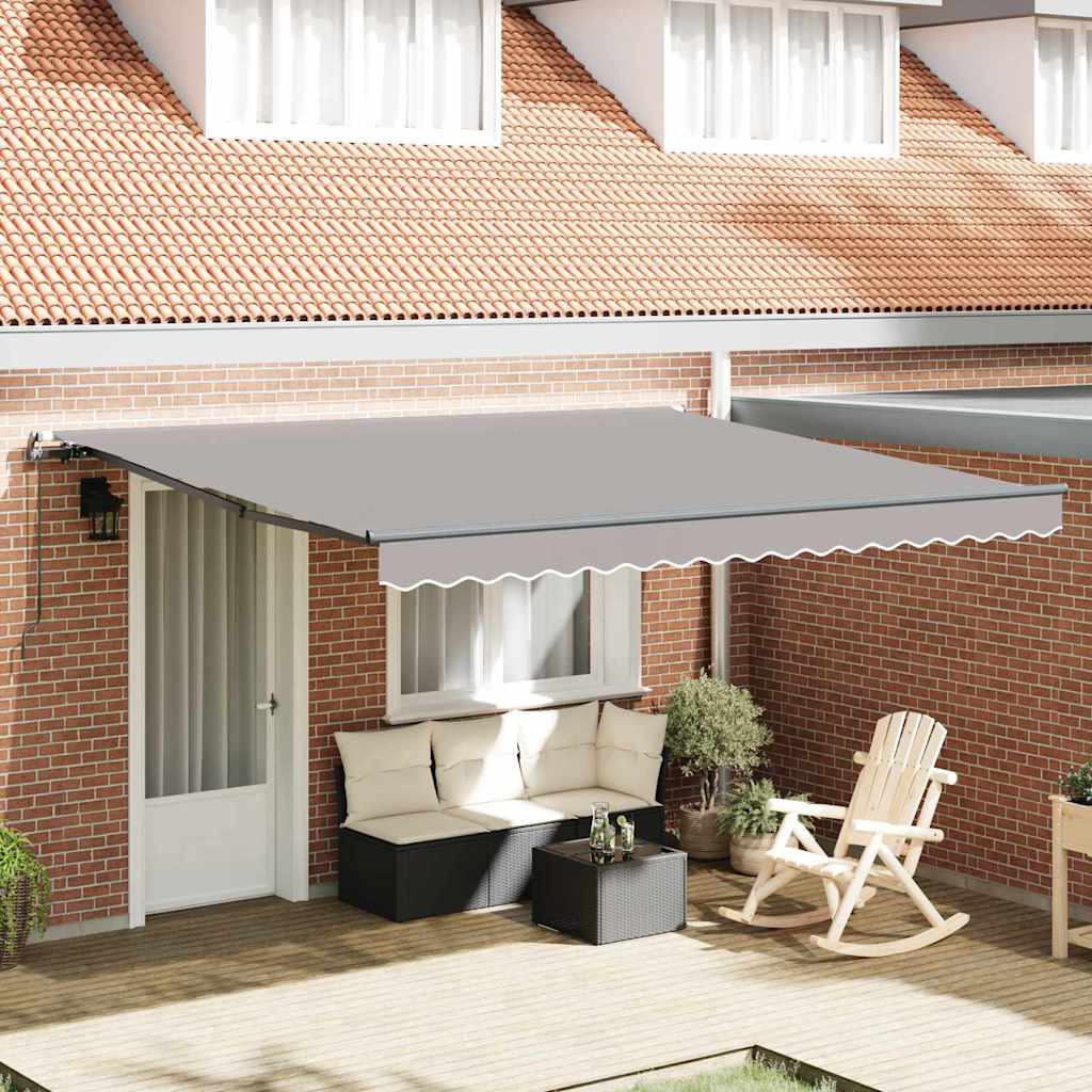 Retractable Awning Manual Light grey 400 x 300 cm Fabric