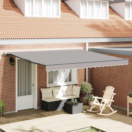 Retractable Awning Manual Light grey 400 x 300 cm Fabric