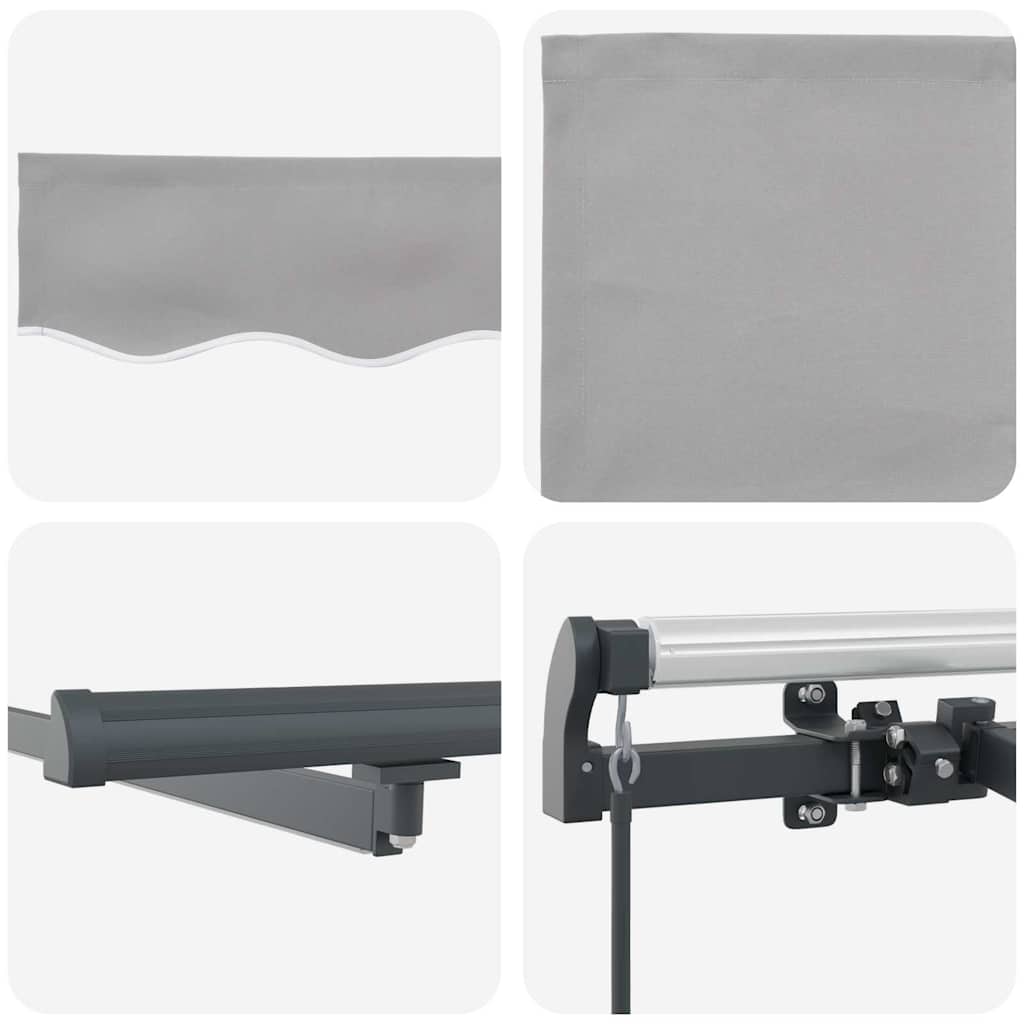 Retractable Awning Manual Light grey 400 x 300 cm Fabric