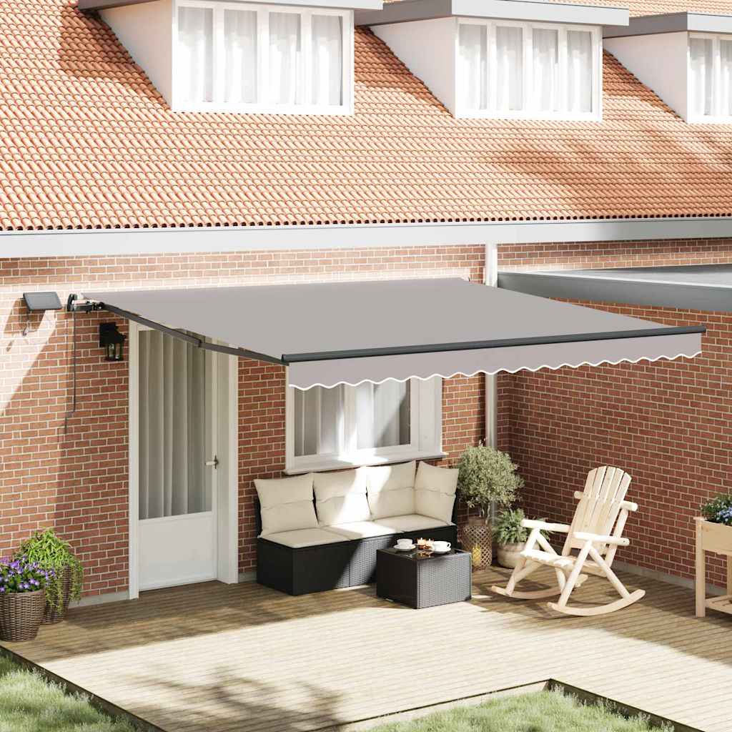 Retractable Awning Manual Light grey 400 x 300 cm Fabric