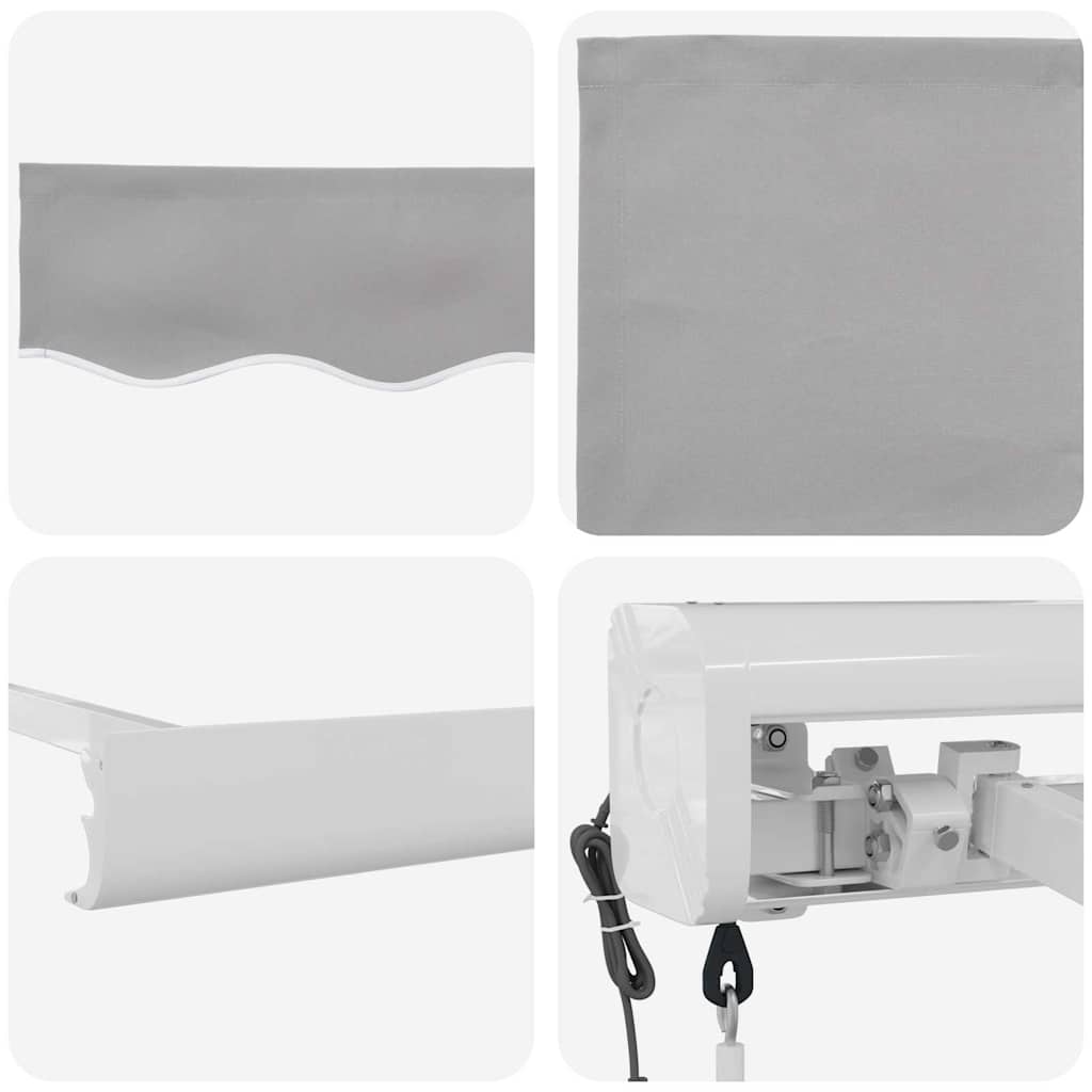 Retractable Awning Light Grey 400 x 300 cm Fabric and Metal