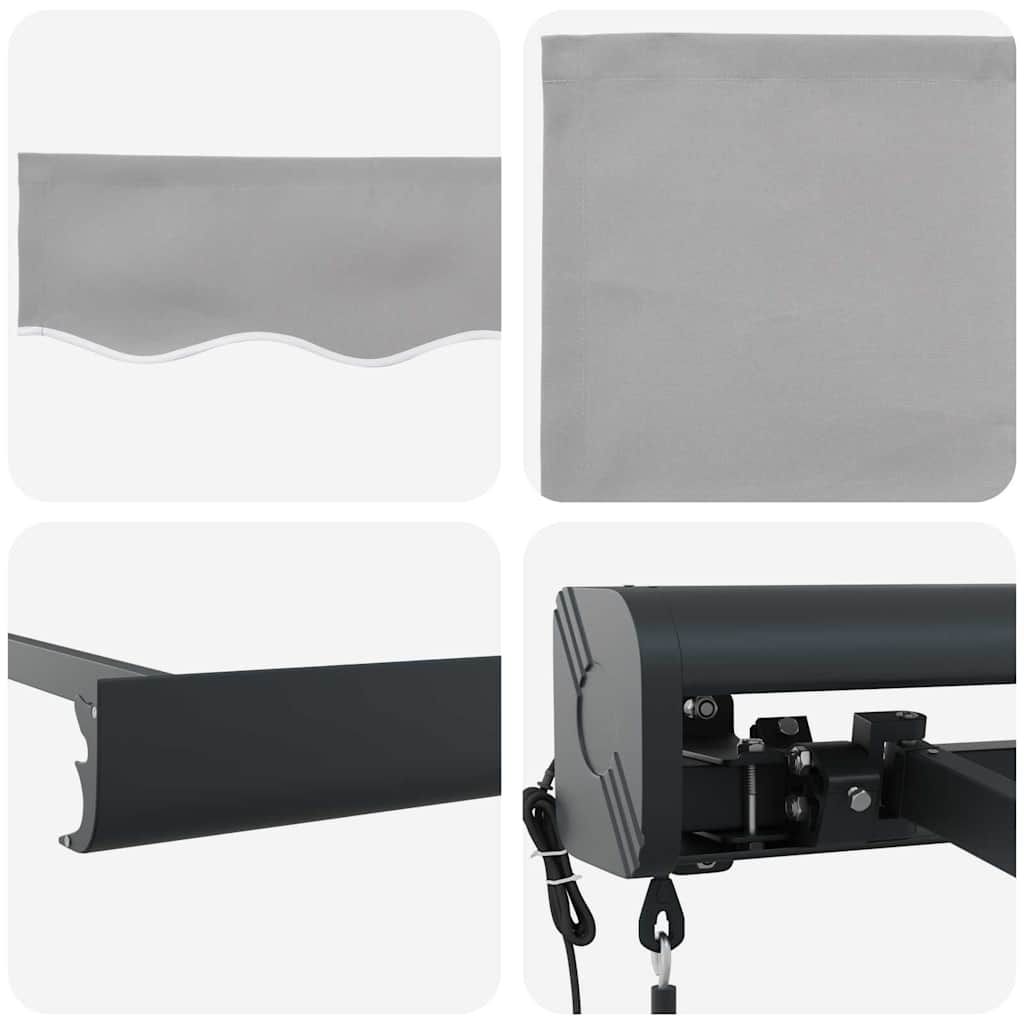 Retractable Awning Manual Light grey 400 x 300 cm Fabric, Metal