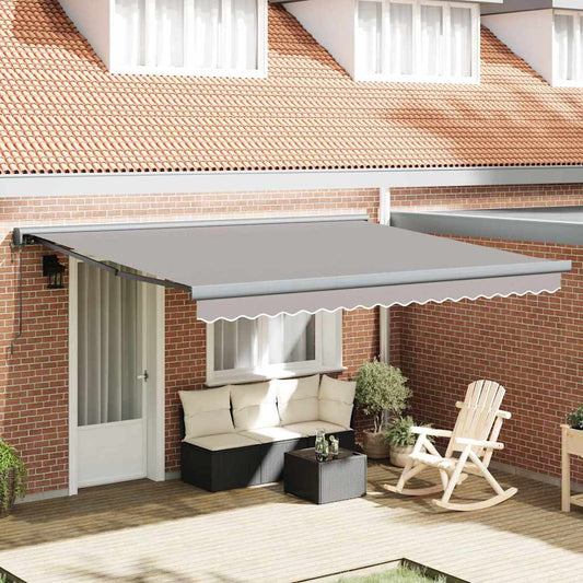 Retractable Awning Manual Light grey 400 x 300 cm Fabric, Metal